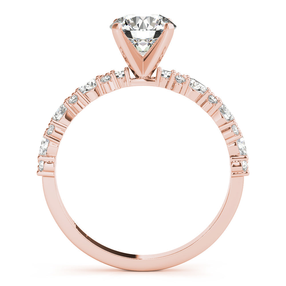 Payton-1.50 Carats Round Moissanite Pave Engagement Ring