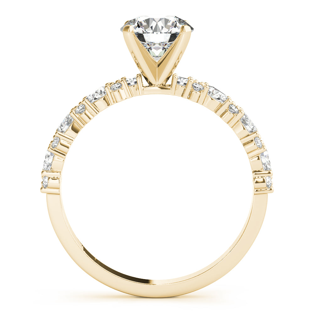 Payton-1.50 Carats Round Moissanite Pave Engagement Ring