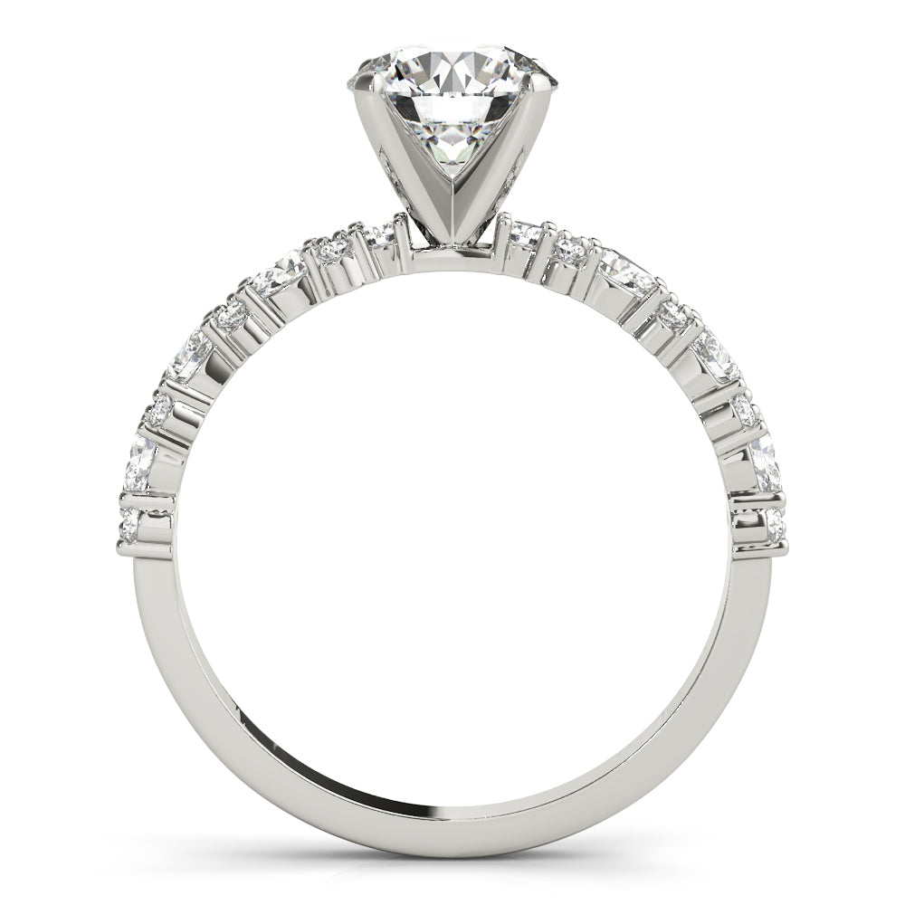 Payton-1.50 Carats Round Moissanite Pave Engagement Ring