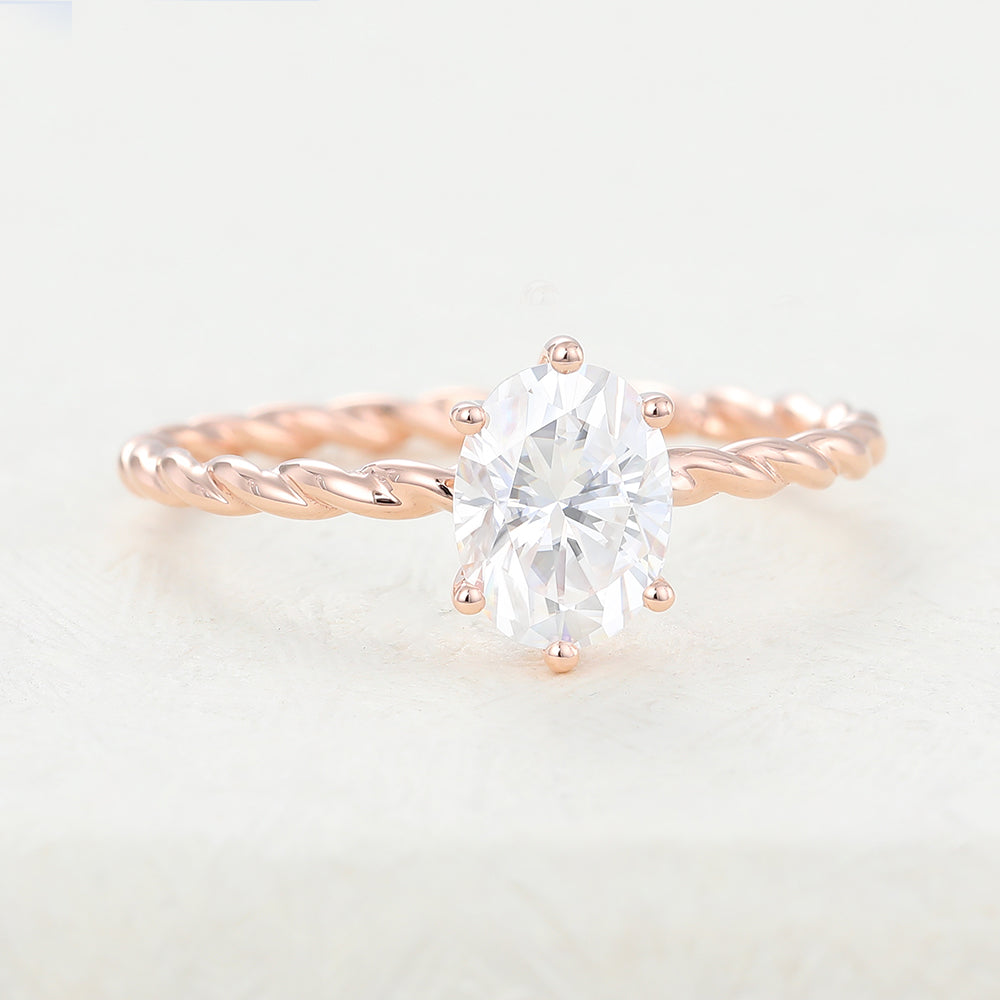 Miriam-1.33 Carats Oval Moissanite Solitaire Engagement Ring
