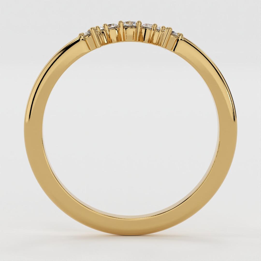 Hunter-0.20 TCW Round Moissanite Curve Wedding Band