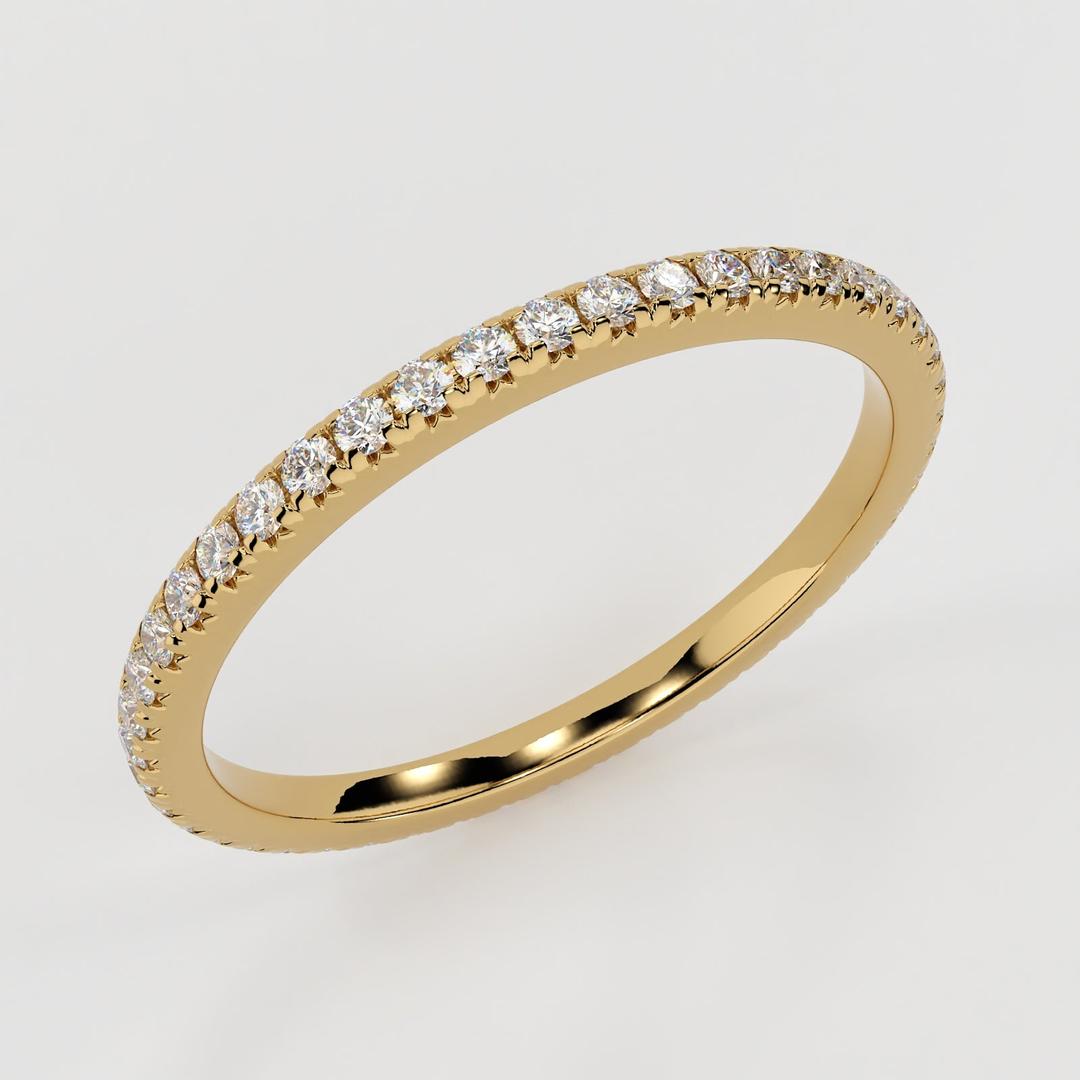 Skylar-0.30 TCW  Round Moissanite Full Eternity Wedding Band