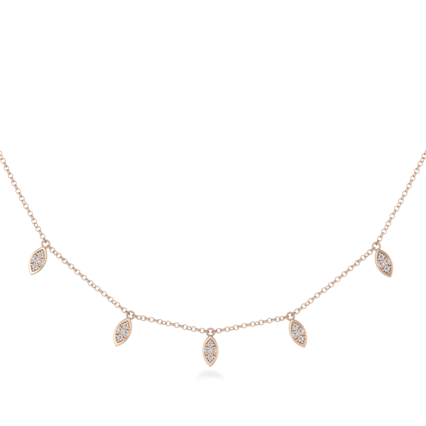 John-0.10 Carats Round Moissanite leaf Necklace