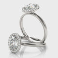 Cecilia-1.50 Carats Oval Moissanite Halo Engagement Ring