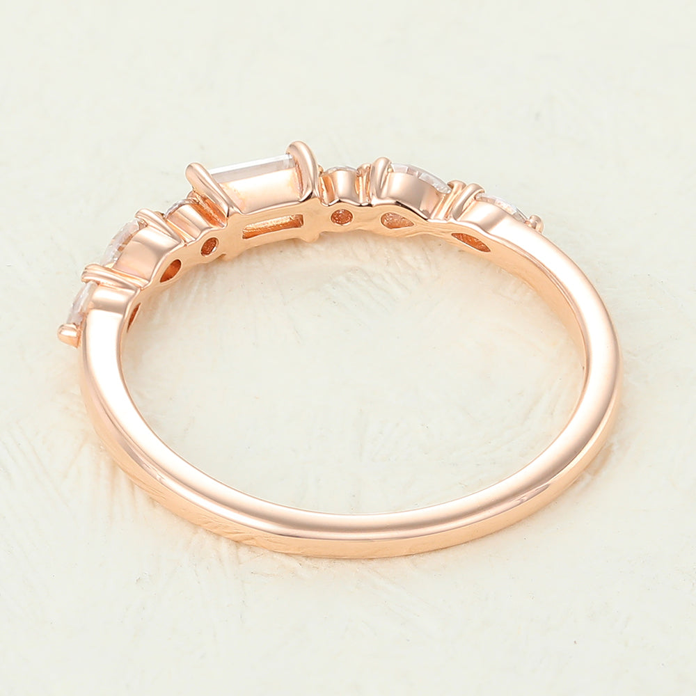 Chase-0.49 TCW Pear, Baguette, Marquise & Round Moissanite Multi Stone Wedding Band