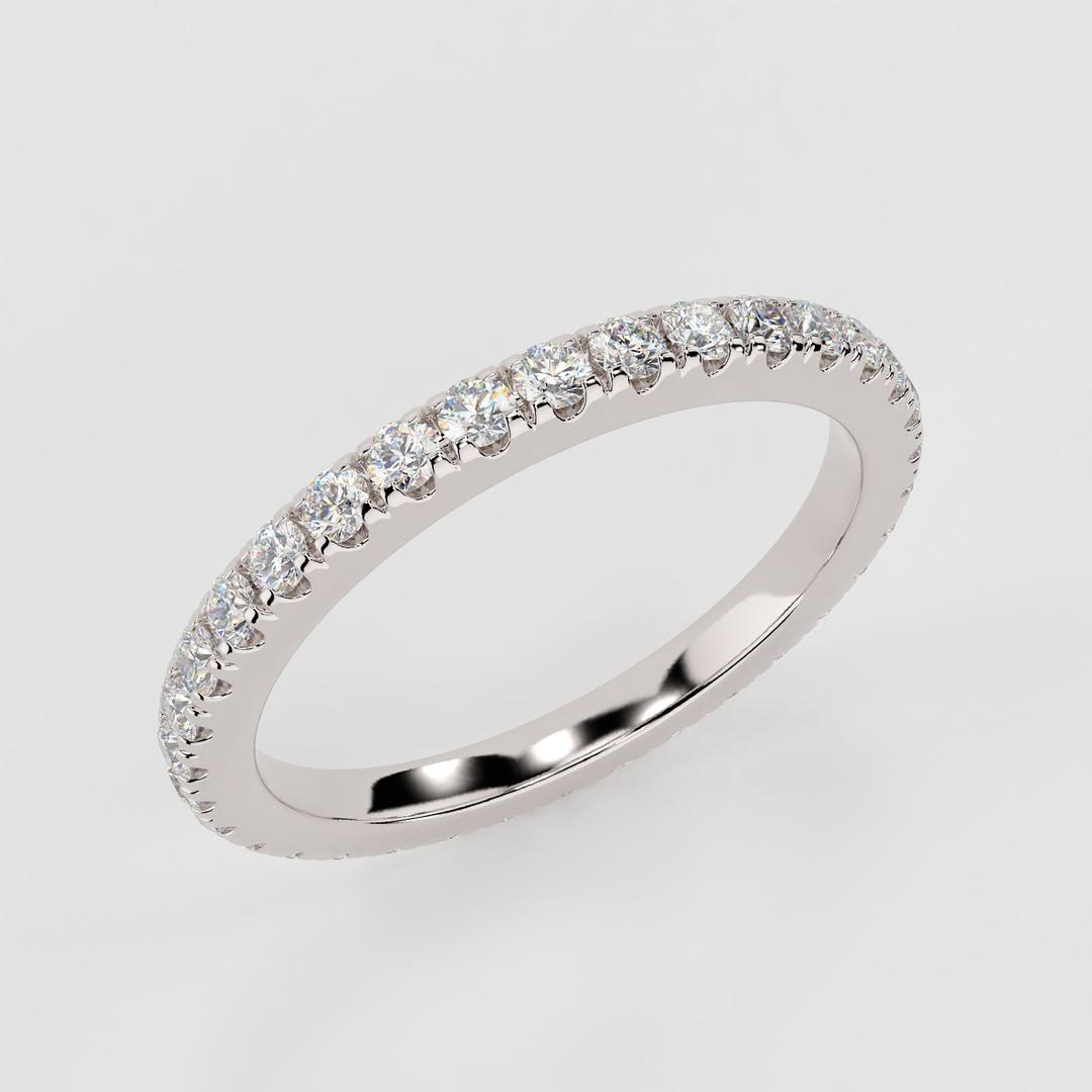 Charles-0.25 TCW Round Moissanite Full Eternity Wedding Band