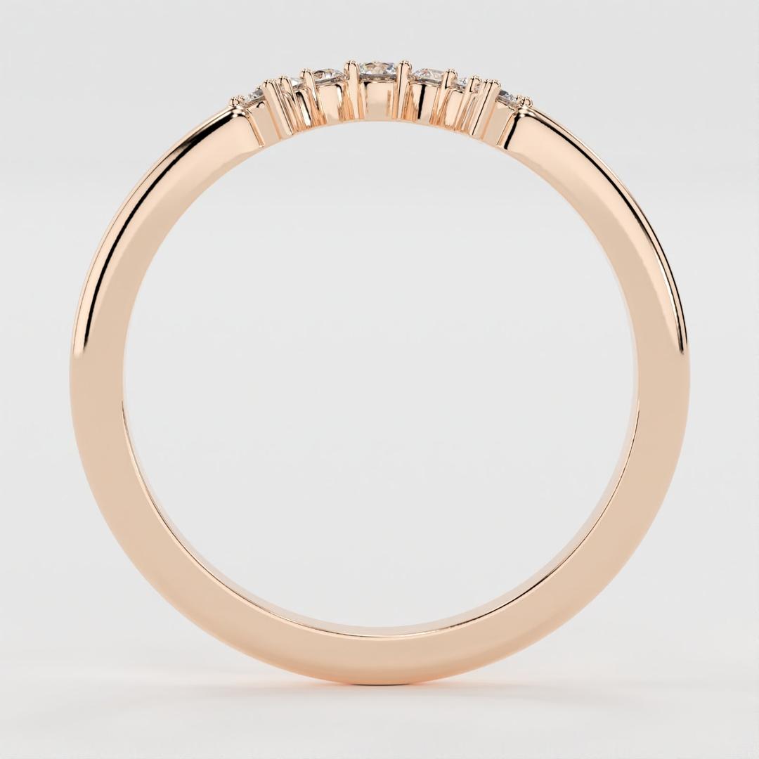 Hunter-0.20 TCW Round Moissanite Curve Wedding Band