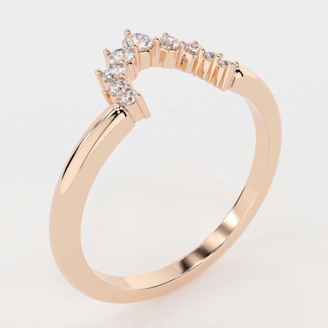 Hunter-0.20 TCW Round Moissanite Curve Wedding Band