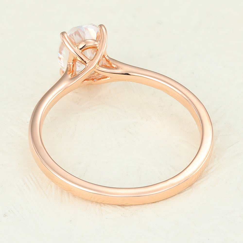 Ana-1.33 Carats Oval Moissanite Solitaire Engagement Ring