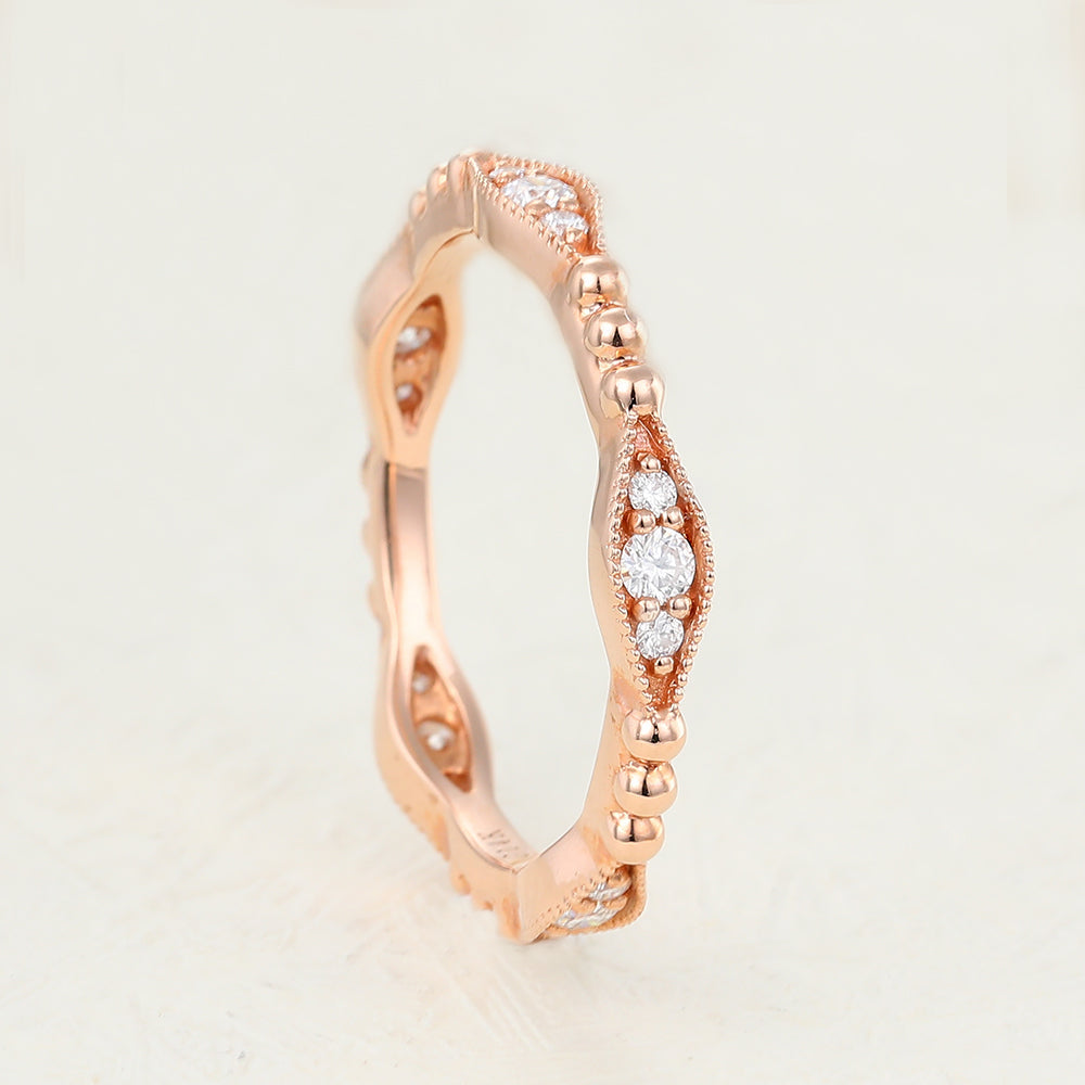 Sadie-0.17 TCW Round Moissanite Eternity Wedding Band