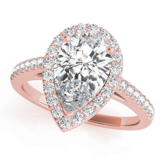 Juliana-2.50 Carats Pear Moissanite Pave Engagement Ring