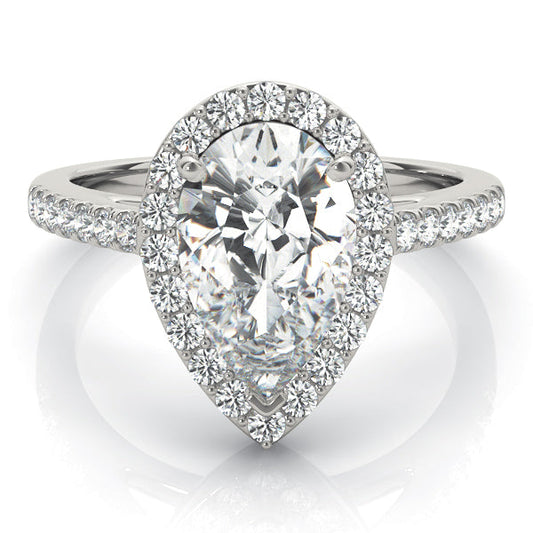 Juliana-2.50 Carats Pear Moissanite Pave Engagement Ring