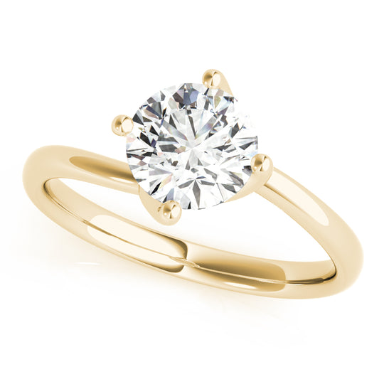 Alaina-1.0 Carats Round Moissanite Solitaire Engagement Ring