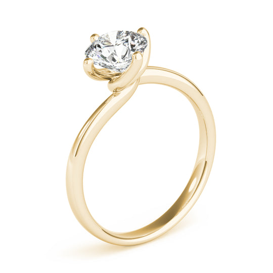 Alaina-1.0 Carats Round Moissanite Solitaire Engagement Ring