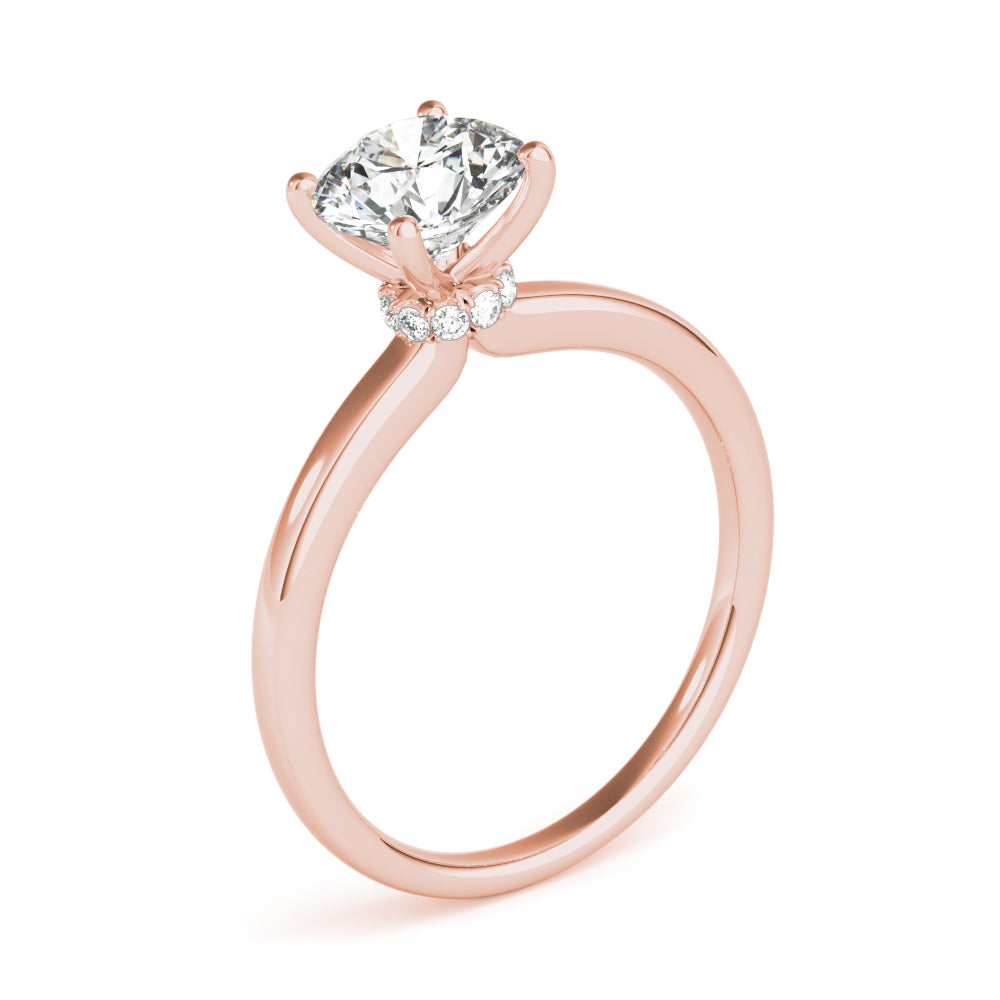 Alana-1.20 Carats Round Moissanite HIdden Halo Engagement Ring