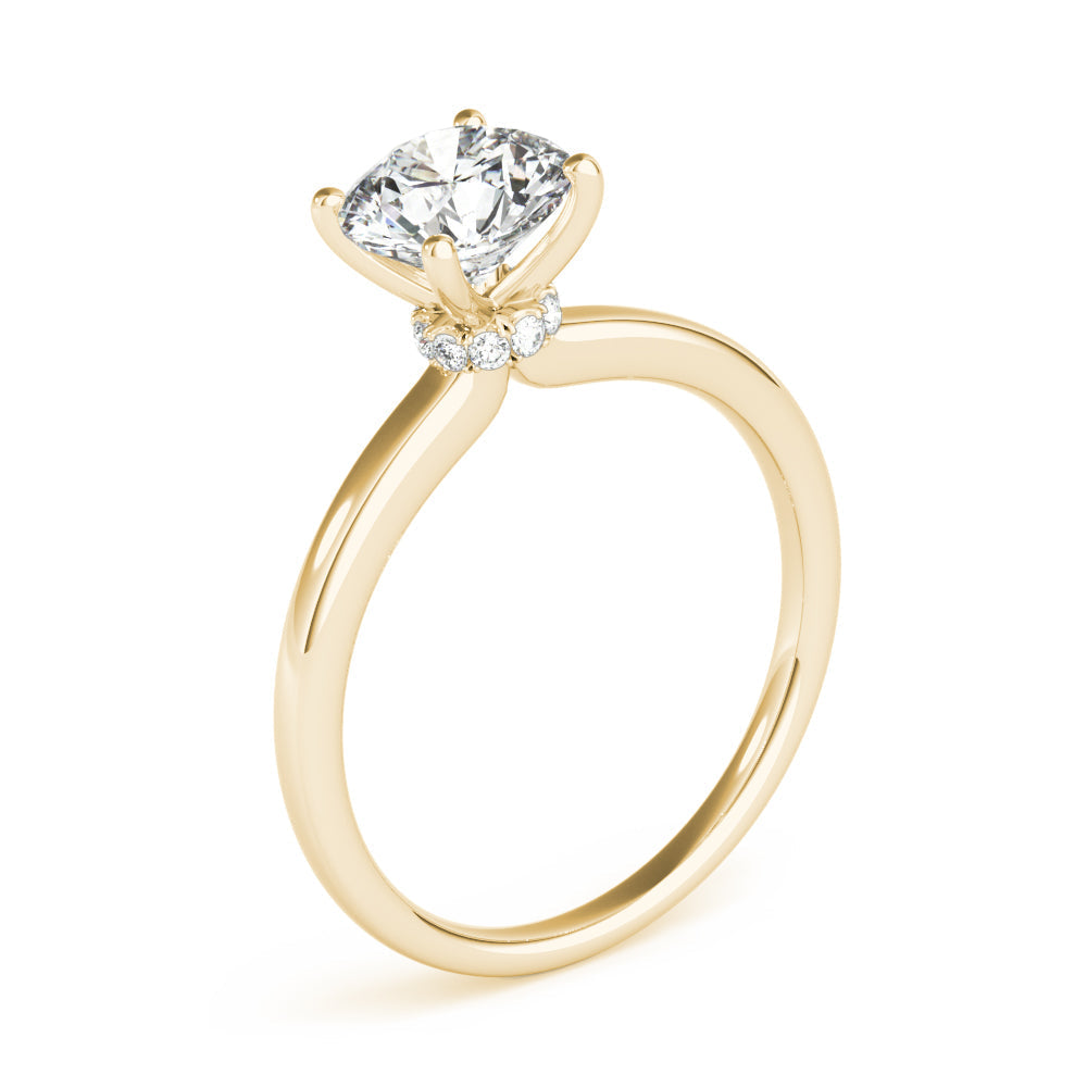 Alana-1.20 Carats Round Moissanite HIdden Halo Engagement Ring