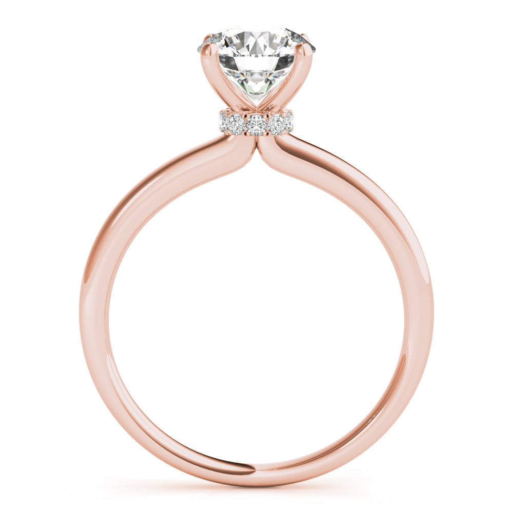 Alana-1.20 Carats Round Moissanite HIdden Halo Engagement Ring