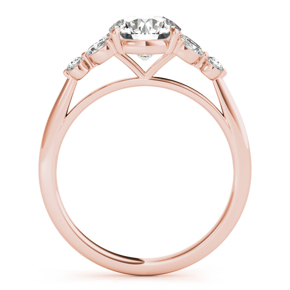 Eliza-1.50 Carats Round Moissanite Cluster Engagement Ring
