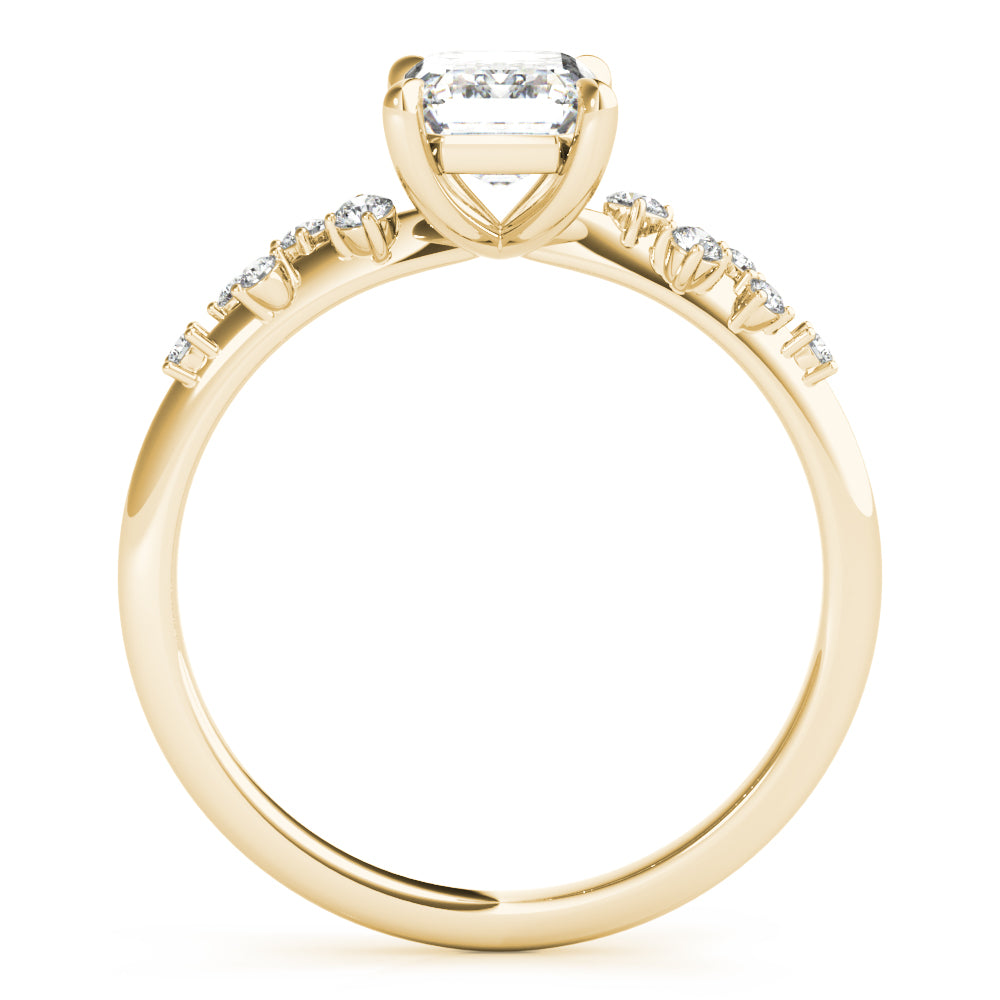 Ariel-1.50 Carats Emerald Moissanite Pave Engagement Ring
