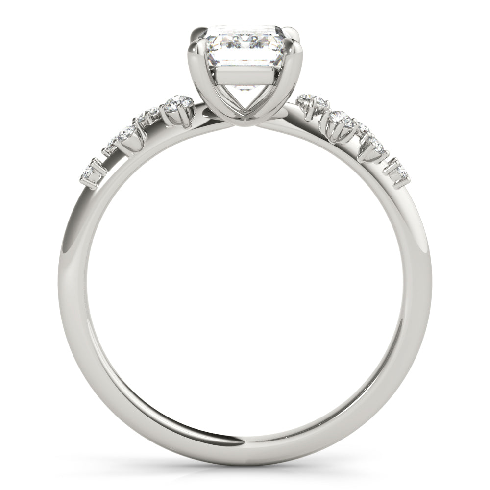 Ariel-1.50 Carats Emerald Moissanite Pave Engagement Ring