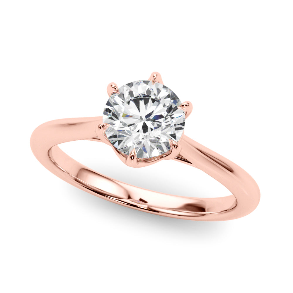 Leila-1.0 Carats Round Moissanite Solitaire Engagement Ring