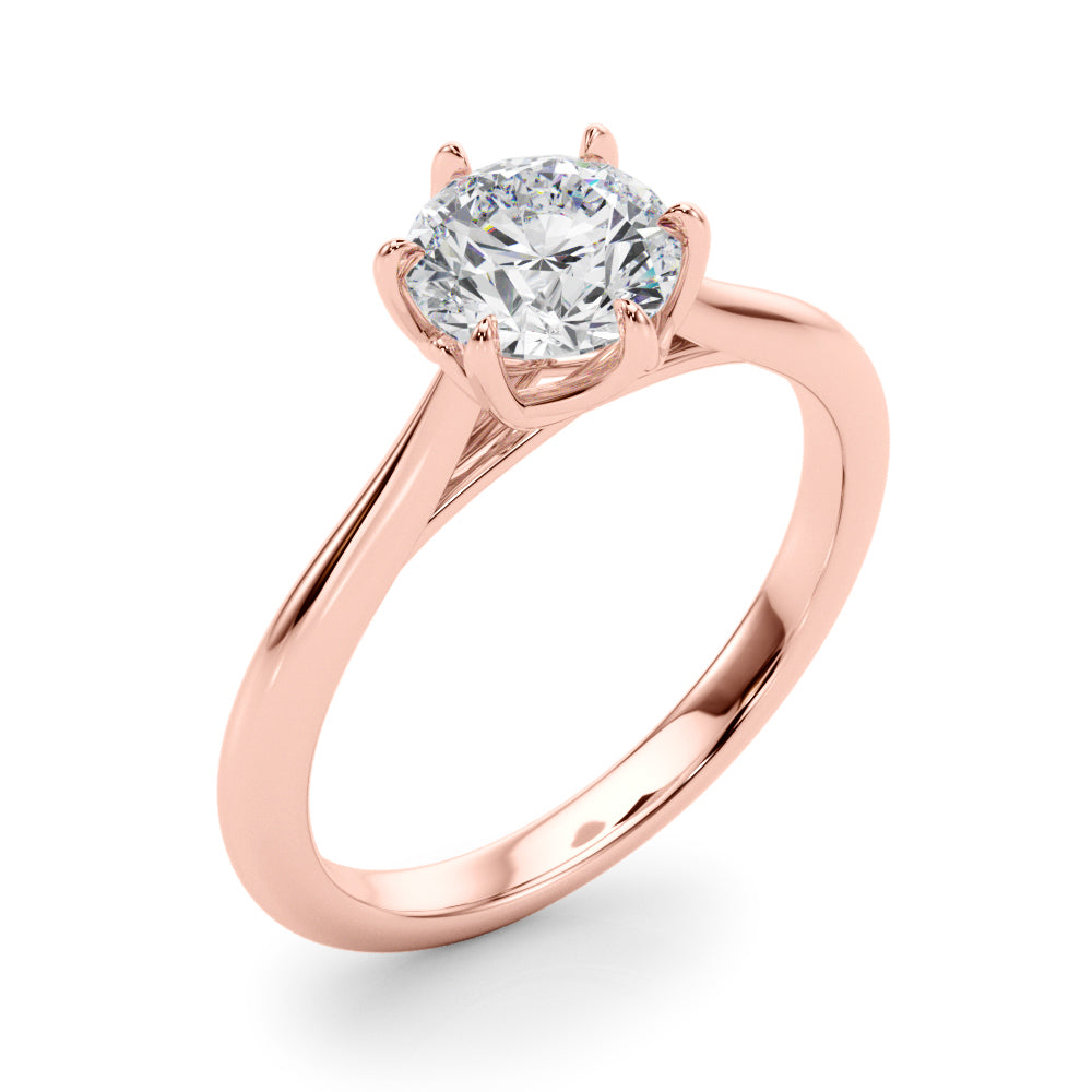 Leila-1.0 Carats Round Moissanite Solitaire Engagement Ring