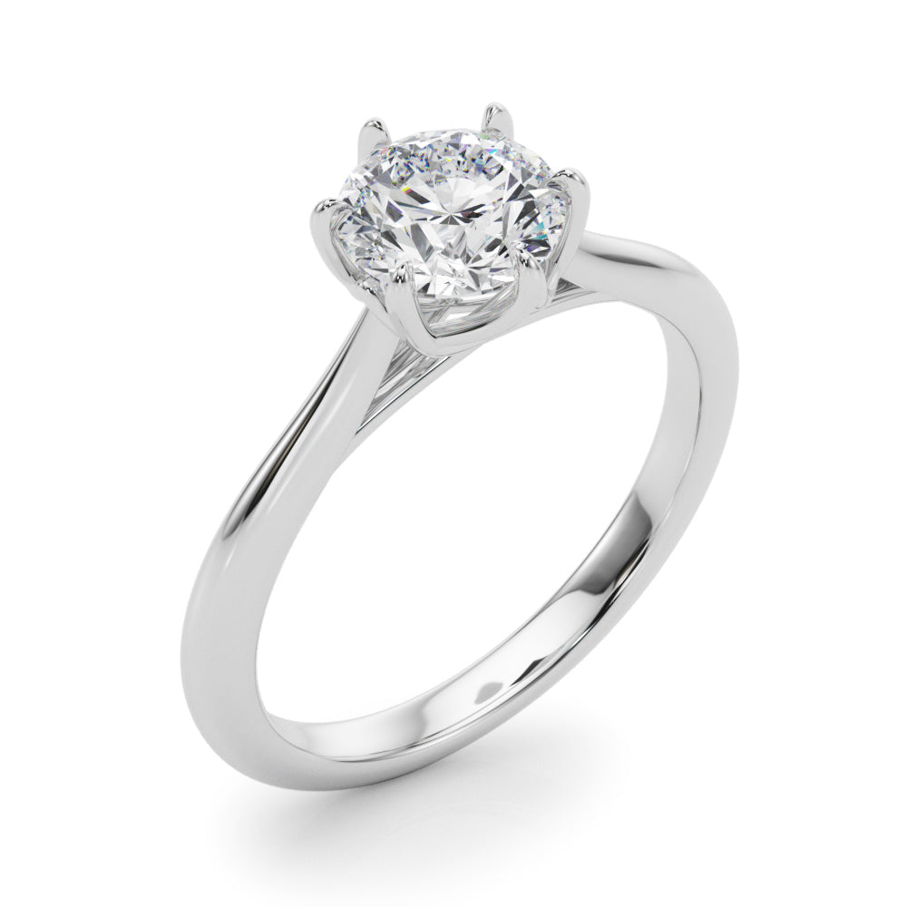 Leila-1.0 Carats Round Moissanite Solitaire Engagement Ring
