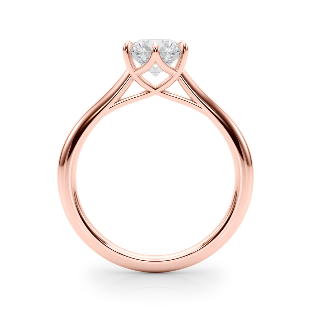 Leila-1.0 Carats Round Moissanite Solitaire Engagement Ring