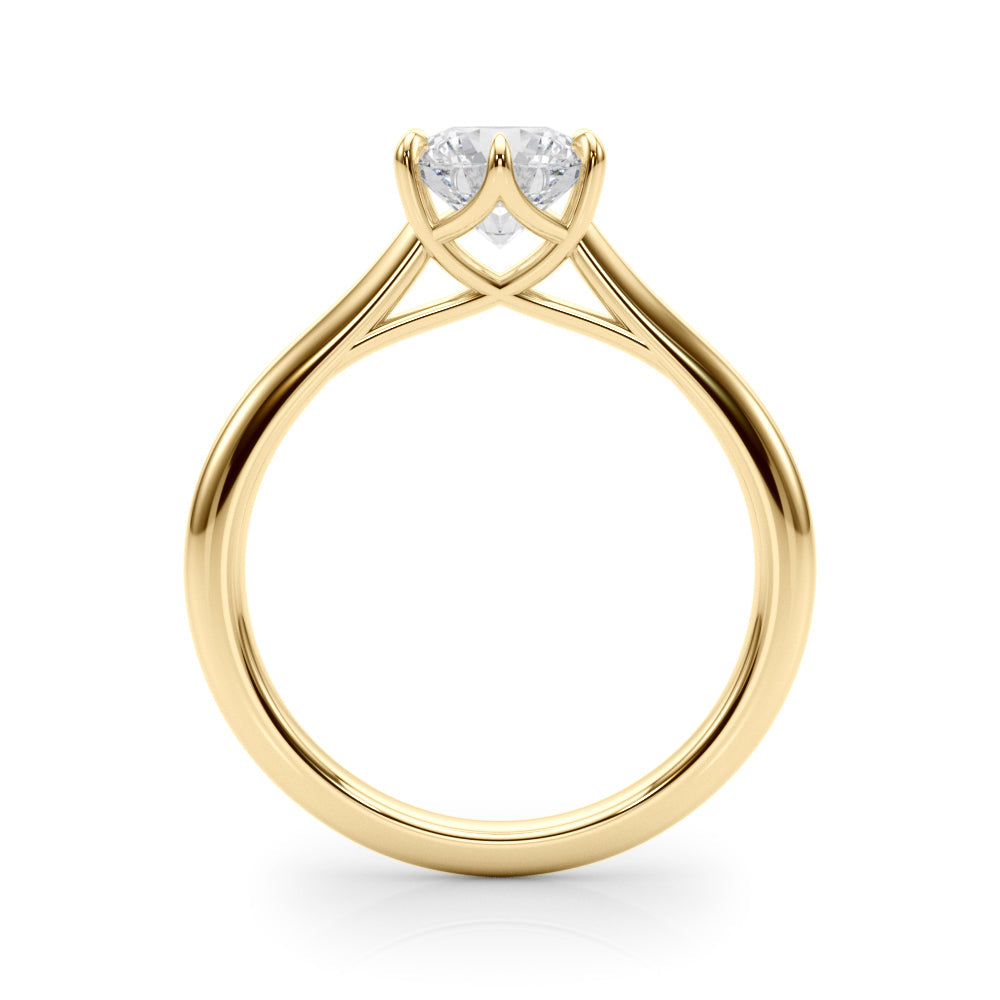 Leila-1.0 Carats Round Moissanite Solitaire Engagement Ring
