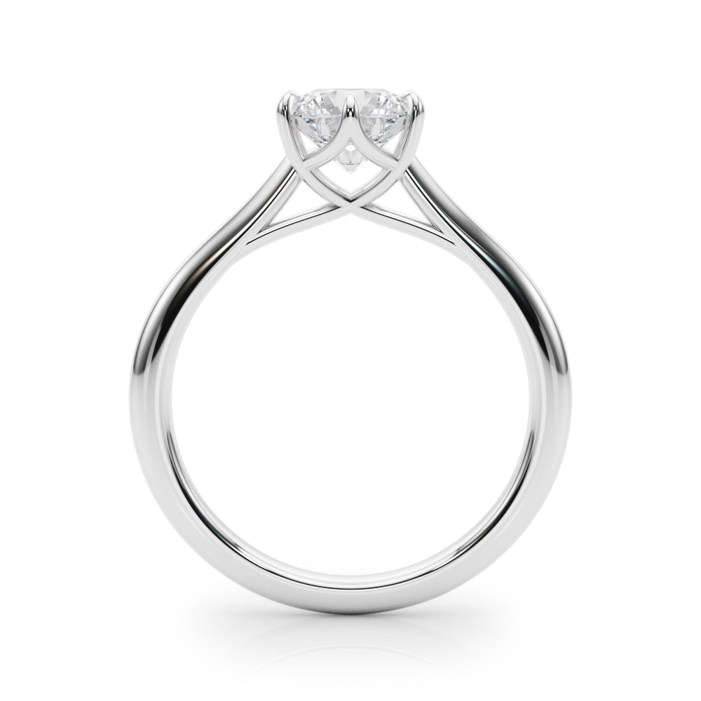 Leila-1.0 Carats Round Moissanite Solitaire Engagement Ring