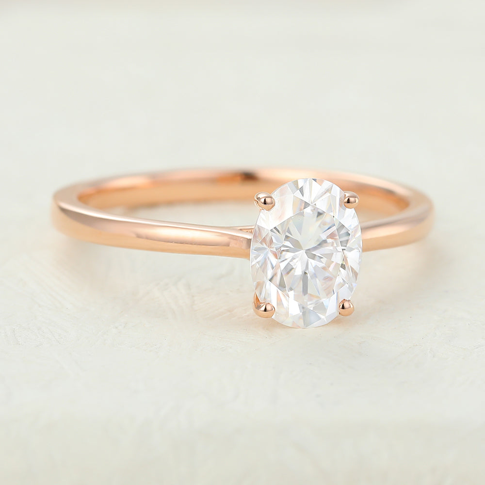 Ana-1.33 Carats Oval Moissanite Solitaire Engagement Ring