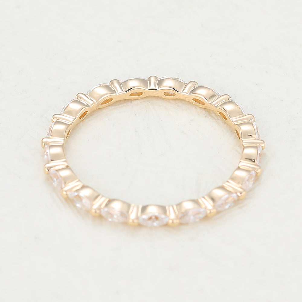 Gabriella-1.44 TCW Marquise  Moissanite Full Eternity Wedding Band