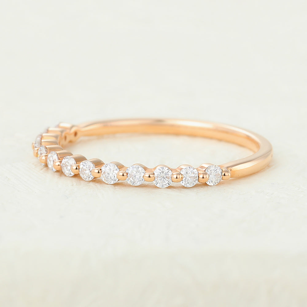 Nolan-0.31 TCW Round Moissanite Bezel Wedding Band
