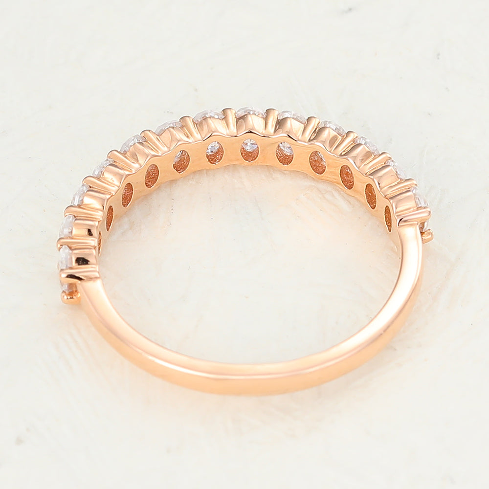 Timothy-0.78 TCW Oval Moissanite Bezel Wedding Band