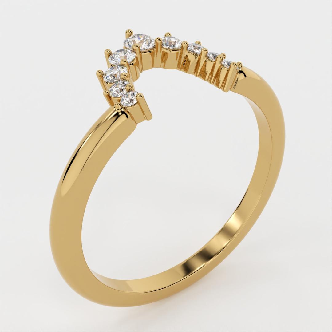 Hunter-0.20 TCW Round Moissanite Curve Wedding Band