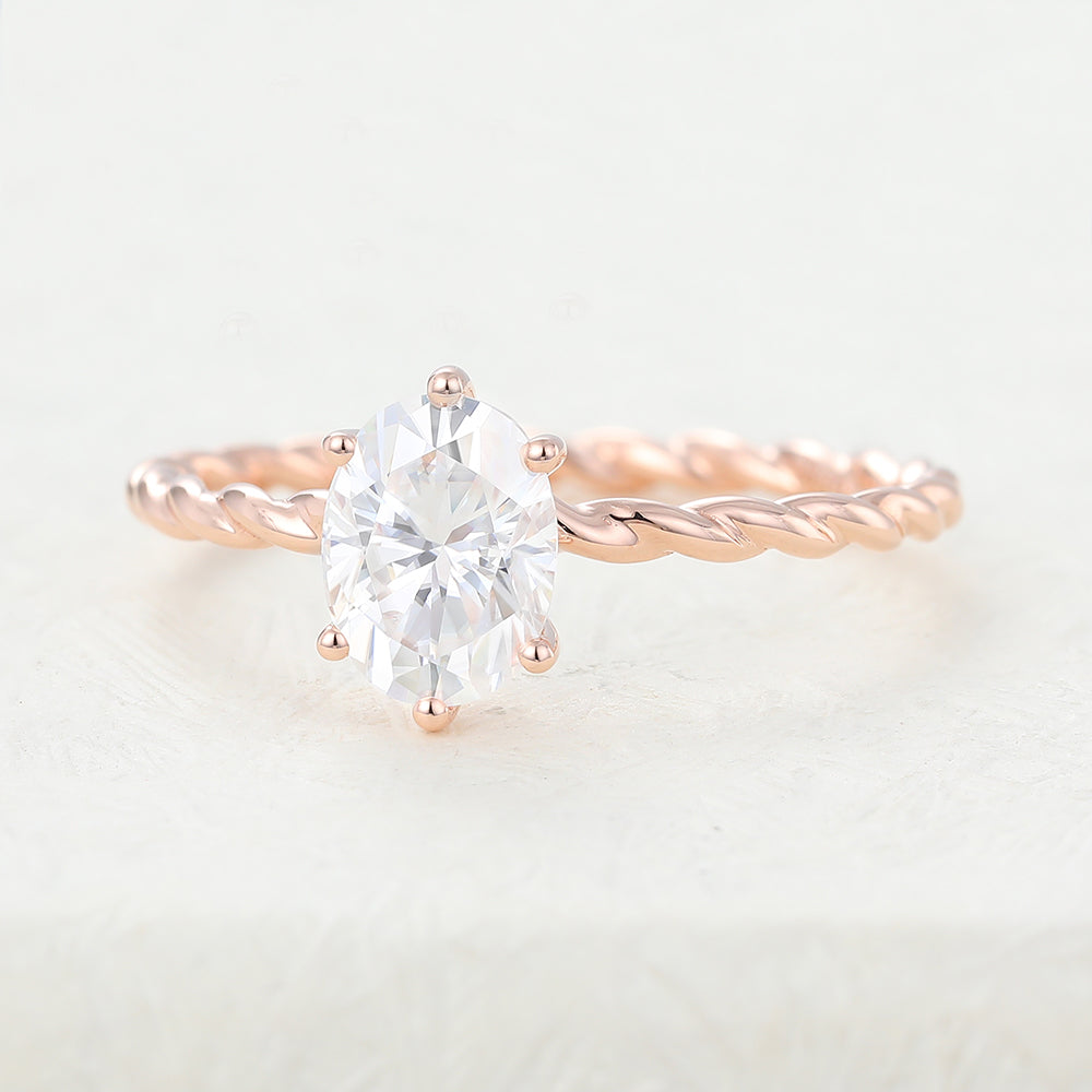 Miriam-1.33 Carats Oval Moissanite Solitaire Engagement Ring