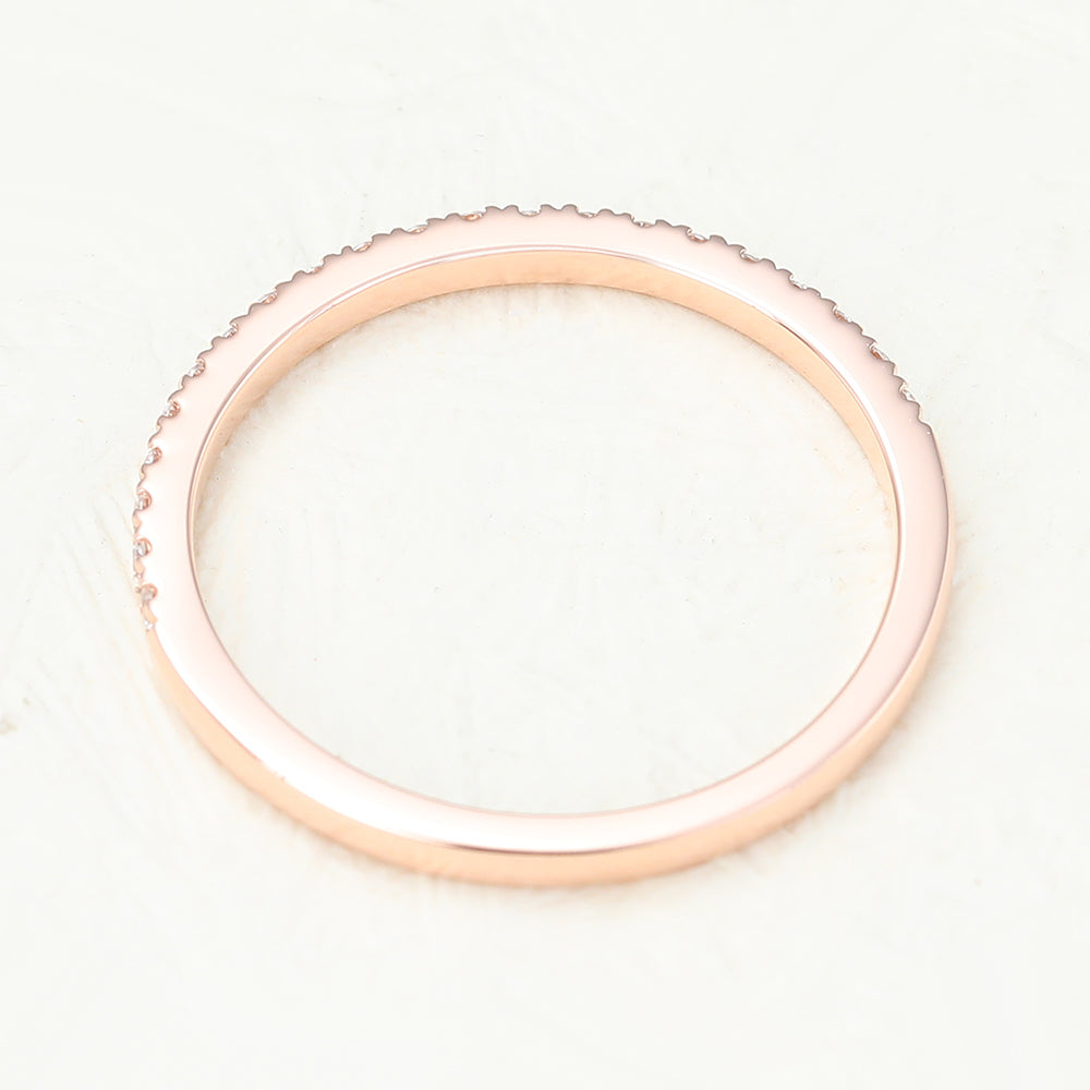 Lucy-0.14 TCW Round Moissanite Half Eternity Wedding Band