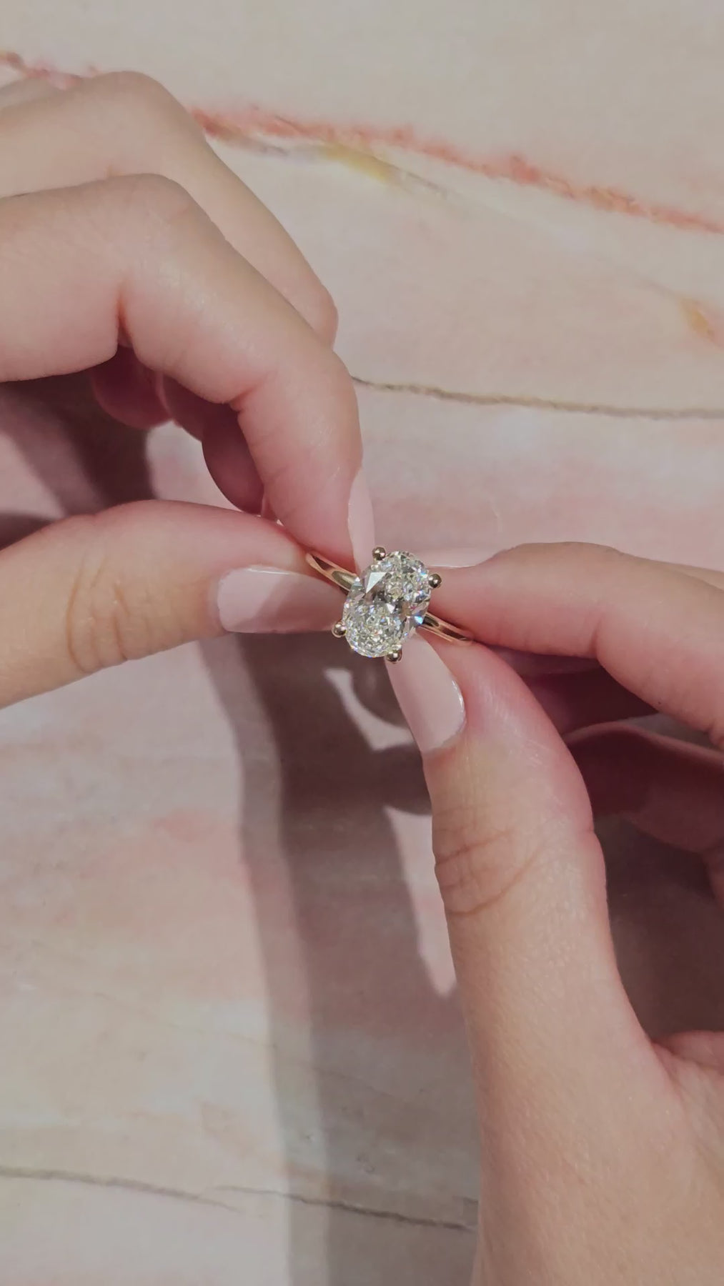 Daisy-2.0 Carats Oval Moissanite Hidden Halo Engagement Ring