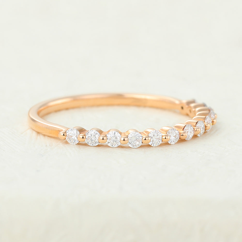 Nolan-0.31 TCW Round Moissanite Bezel Wedding Band