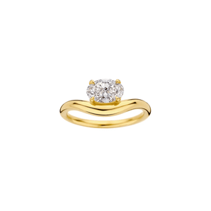 0.80 CT Oval Cut wavy Style Diamond Engagement Ring