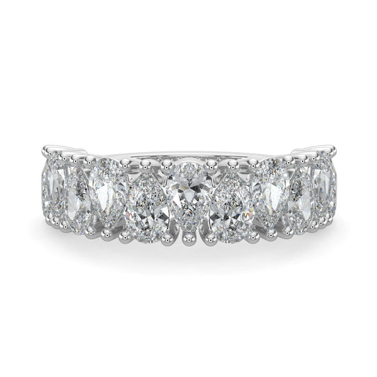 Jade-0.80 TCW Pear Moissanite Half Eternity Wedding Band