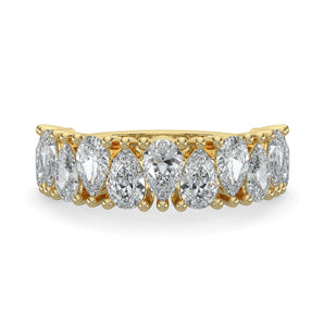 Jade-0.80 TCW Pear Moissanite Half Eternity Wedding Band