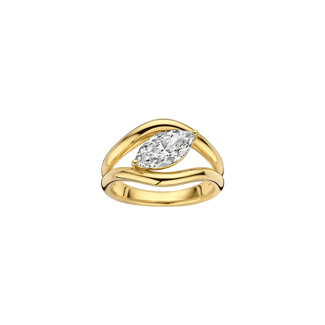 1.20 CT Marquise Cut unique double-band Diamond Engagement Ring