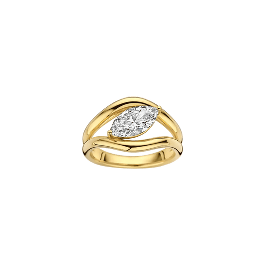 1.20 CT Marquise Cut unique double-band Diamond Engagement Ring
