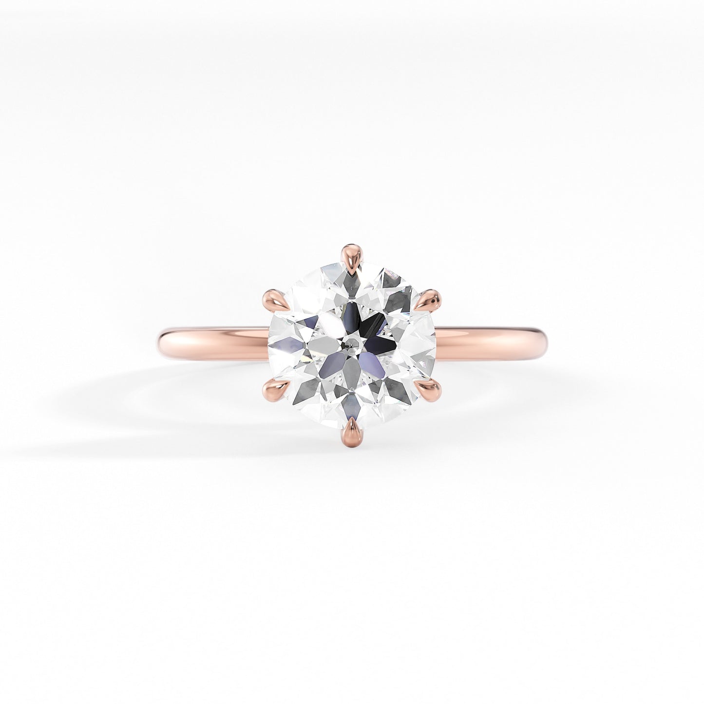 Gabrielle-1.40 Carats Round Moissanite Solitaire Engagement Ring