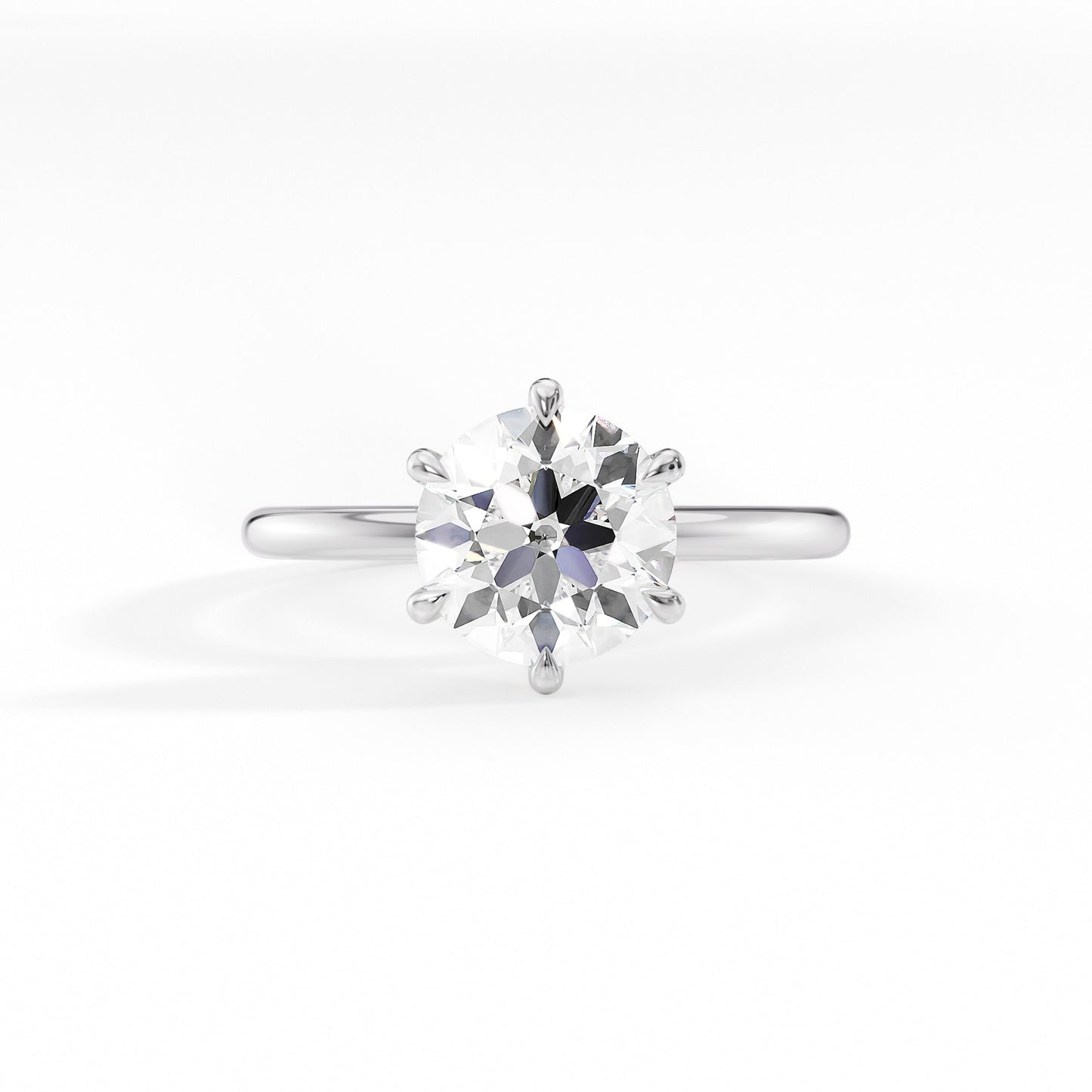 Gabrielle-1.40 Carats Round Moissanite Solitaire Engagement Ring