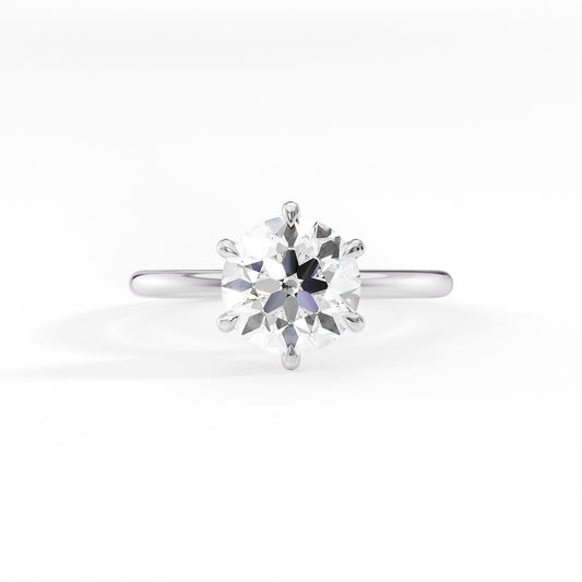 Gabrielle-1.40 Carats Round Moissanite Solitaire Engagement Ring
