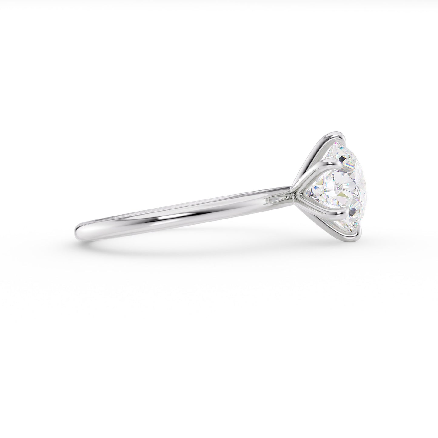 Gabrielle-1.40 Carats Round Moissanite Solitaire Engagement Ring