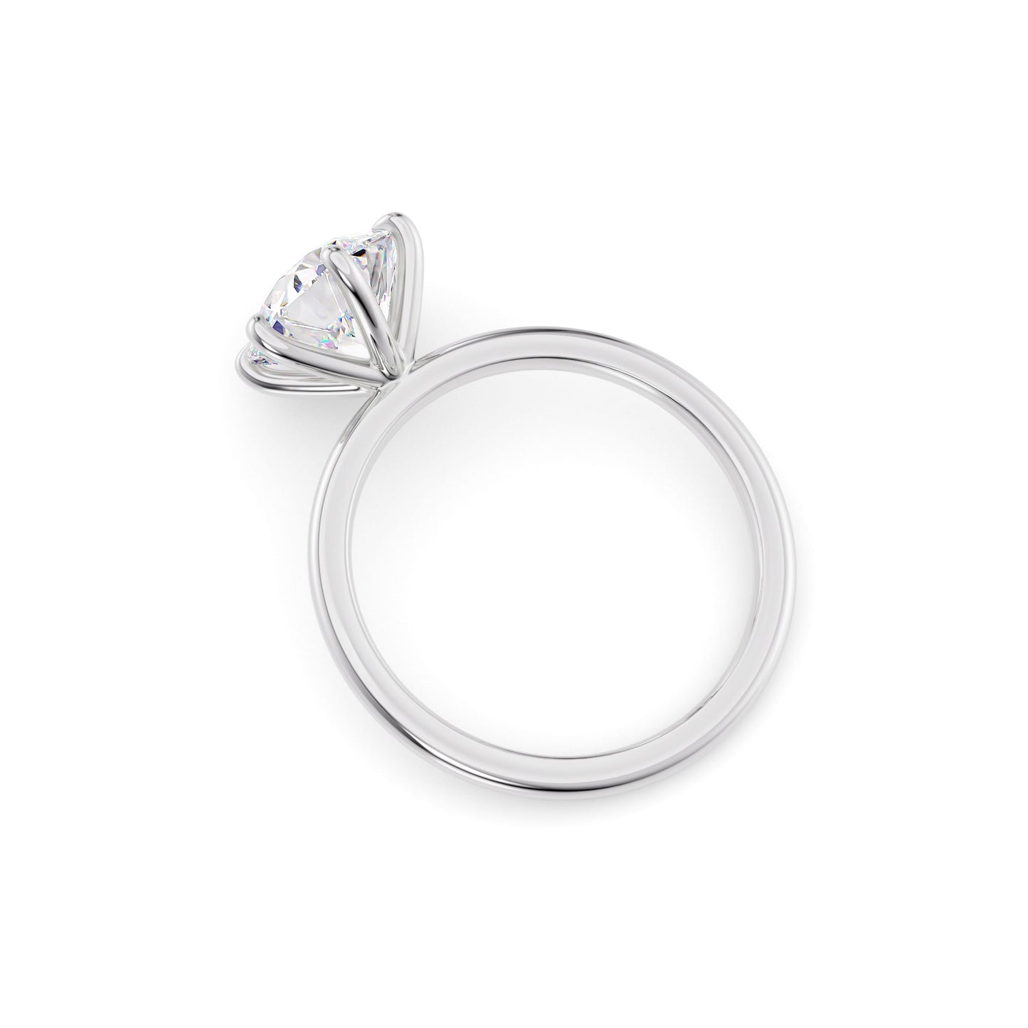 Gabrielle-1.40 Carats Round Moissanite Solitaire Engagement Ring