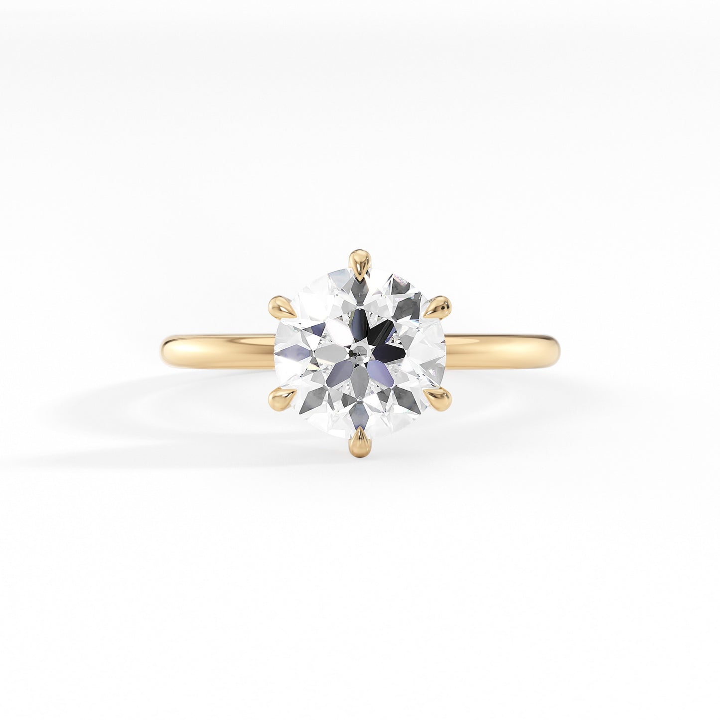 Gabrielle-1.40 Carats Round Moissanite Solitaire Engagement Ring